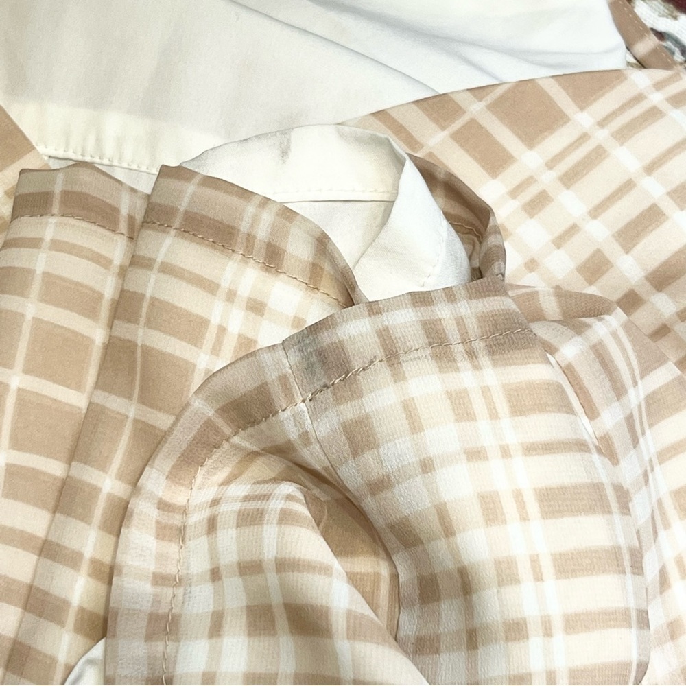 Revolve X Privacy Please 70s Neutral Check Plaid … - image 4